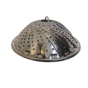 Veggie Vegetable Steamer Basket Stainless Steel Folding Opens Closes Metal